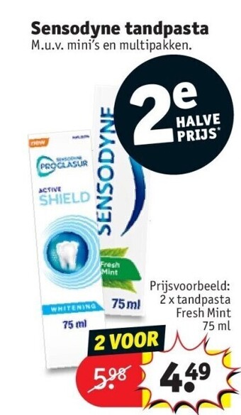 Kruidvat Sensodyne tandpasta aanbieding
