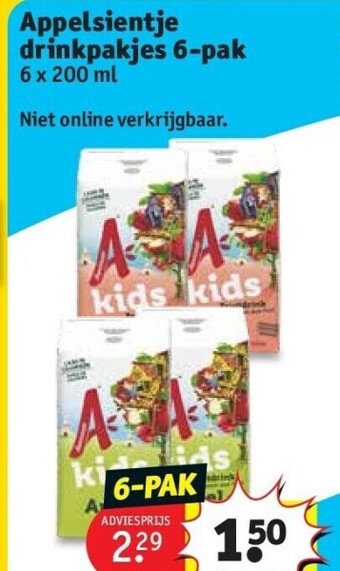 Kruidvat Appelsientje drinkpakjes 6-pak aanbieding