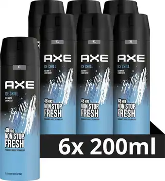 Bol.com Axe ice chill bodyspray deodorant - 6 x 200 ml - voordeelverpakking aanbieding