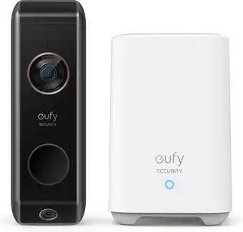 Bol.com Eufy video deurbel dual 2 pro - deurbelset - dubbele camera - draadloos - inclusief homebase 2 aanbieding