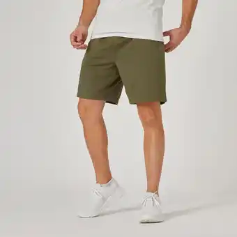 Fitness short voor heren 500 essentials kaki