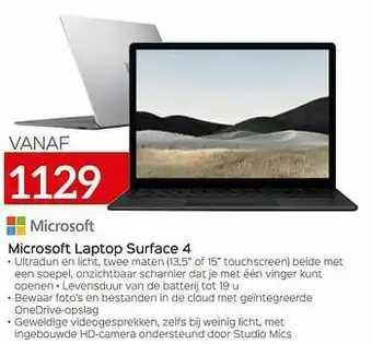 Selexion Microsoft laptop surface 4 aanbieding