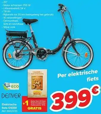 Carrefour Denver electronics elektrische fiets e1000 aanbieding