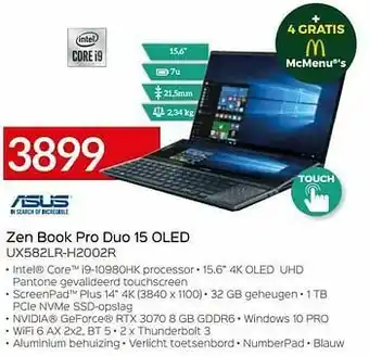 Asus zen book pro duo 15 oled ux582lr-h2002r