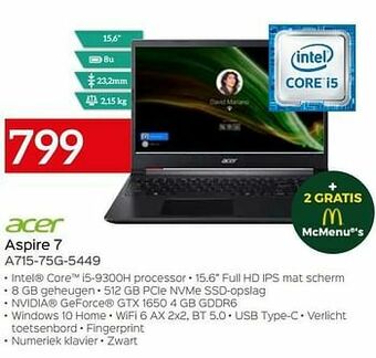 Selexion Acer aspire 7 a715-75g-5449 aanbieding