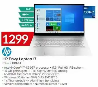 Selexion Hp envy laptop 17 ch-0001nb aanbieding