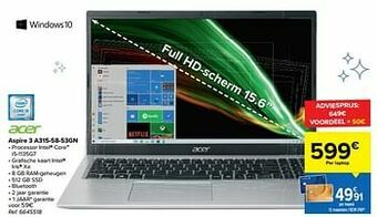 Carrefour Acer aspire 3 a315-58-53gn aanbieding