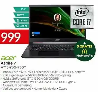 Selexion Acer aspire 7 a715-75g-750y aanbieding
