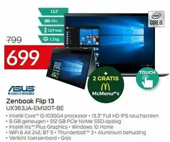 Asus zenbook flip 13 ux363ja-em120t-be