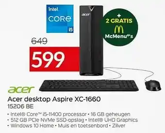 Selexion Acer desktop aspire xc-1660 15206 be aanbieding