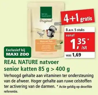 Maxi Zoo Real nature natvoer senior aanbieding