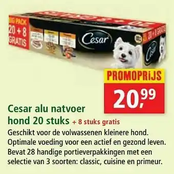 Maxi Zoo Cesar alu natvoer aanbieding