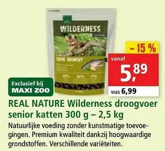 Maxi Zoo Real nature wilderness droogvoer senior aanbieding