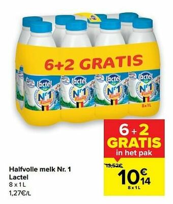 Carrefour Halfvolle melk nr. 1 lactel aanbieding
