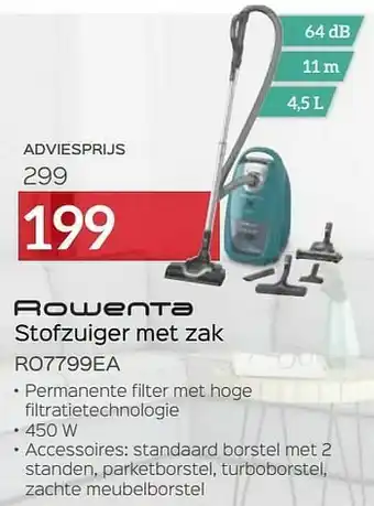 Selexion Rowenta stofzuiger met zak ro7799ea aanbieding