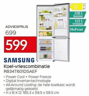 Selexion Samsung koel-vriescombinatie rb34t601dsaef aanbieding