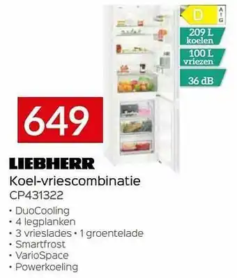 Liebherr koel-vriescombinatie cp431322