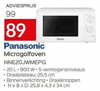 Selexion Panasonic microgolfoven nne20jwmepg aanbieding