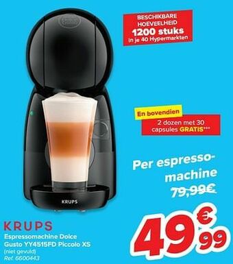 Carrefour Krups espressomachine dolce gusto yy4515fd piccolo xs aanbieding