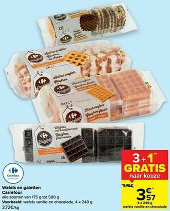 Carrefour Wafels vanille en chocolade aanbieding