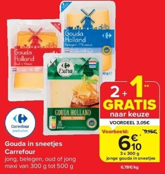 Carrefour Gouda in sneetjes carrefour aanbieding