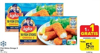 Carrefour Fish sticks omega 3 iglo aanbieding