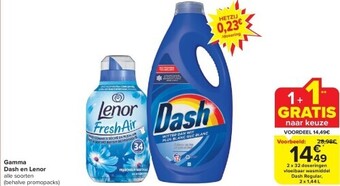 Carrefour Gamma dash en lenor aanbieding