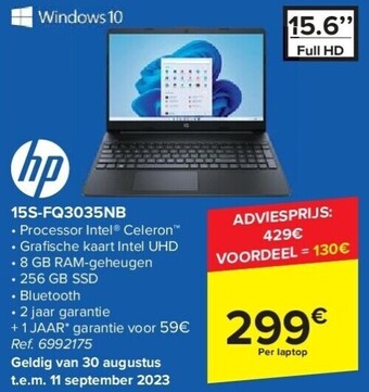 Carrefour Hp 15s-fq3035nb aanbieding