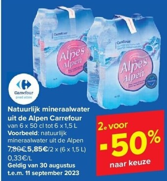 Carrefour Natuurlijk mineraalwater uit de alpen carrefour aanbieding