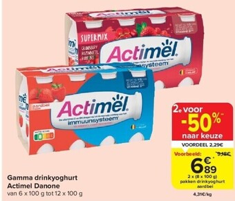 Carrefour Gamma drinkyoghurt actimel danone aanbieding