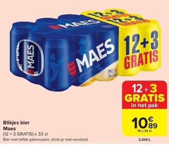 Carrefour Blikjes bier maes aanbieding