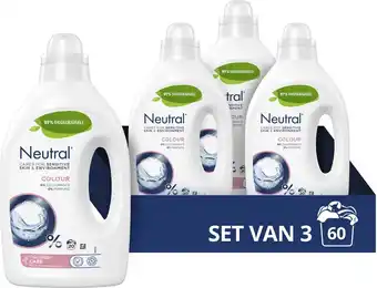 Neutral kleur vloeibaar wasmiddel - 3 x 20 wasbeurten - voordeelverpakking