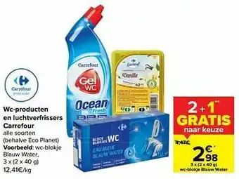 Carrefour Wc-blokje blauw water aanbieding