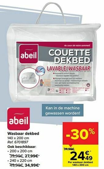 Carrefour Wasbaar dekbed aanbieding