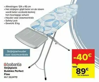 Carrefour Strijkplank bubbles perfect flow aanbieding
