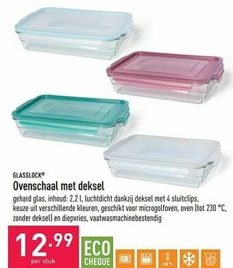 Glasslock ovenschaal met deksel