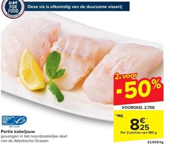Carrefour Portie kabeljauw aanbieding