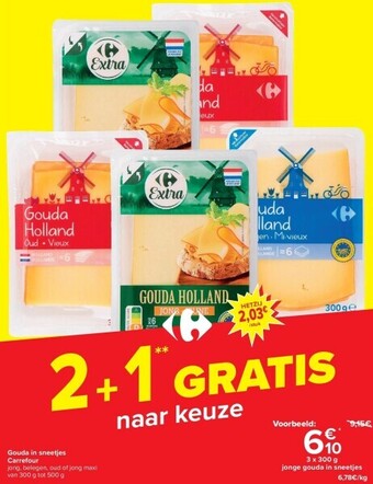 Carrefour Gouda in sneetjes carrefour aanbieding