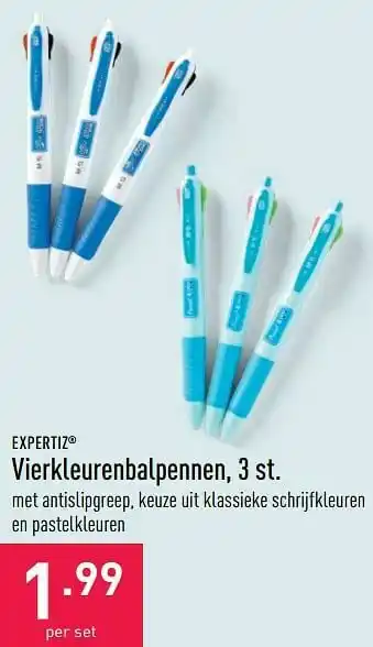ALDI Expertiz vierkleurenbalpennen aanbieding