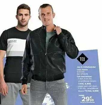 Carrefour Jas in imitatieleder voor heren aanbieding