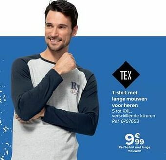 Carrefour T-shirt met lange mouwen voor heren aanbieding