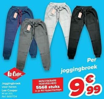 Carrefour Joggingbroek voor heren lee cooper aanbieding