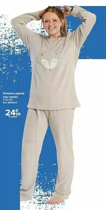 Carrefour Fluwelen pyjama voor dames aanbieding