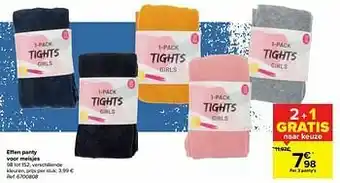 Carrefour Effen panty voor meisjes aanbieding