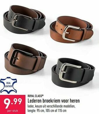 ALDI Royal class lederen broekriem voor heren aanbieding