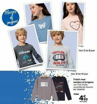 Carrefour T-shirt voor meisjes of jongens aanbieding
