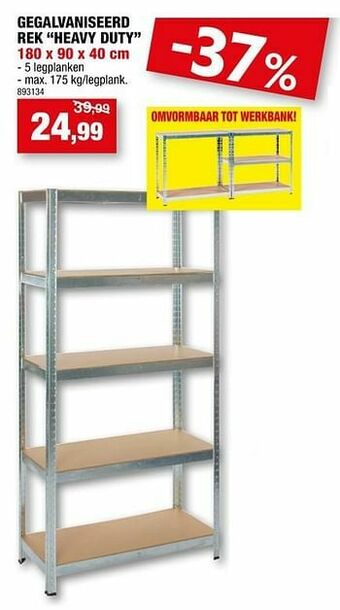 Hubo Gegalvaniseerd rek heavy duty aanbieding