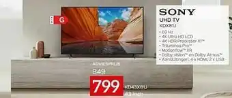 Selexion Sony uhd tv kdx81j kd43x81j adviesprijs 849 aanbieding