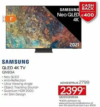 Selexion Samsung qled 4k tv qn93a qe65qn93a adviesprijs 2799 aanbieding