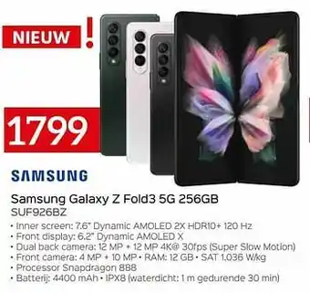 Selexion Samsung galaxy z fold3 5g 256gb suf926bz aanbieding
